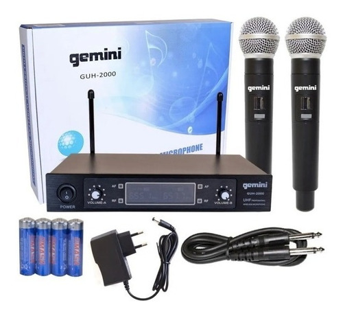 Microfono Inalámbrico De Mano Doble Gemini Uhf Guh-2000