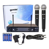 Microfono Inalámbrico De Mano Doble Gemini Uhf Guh-2000