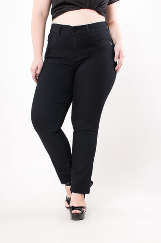 Pantalón Tacha De Jean Elastizado Plus Size