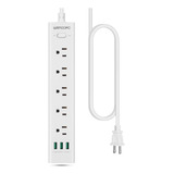 Enchufe Inteligente Marca Wandofo 5 Tomas/3 Usb/blanco.