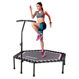 Mini Trampolines Fitness Con Barra De Mango Ajustable