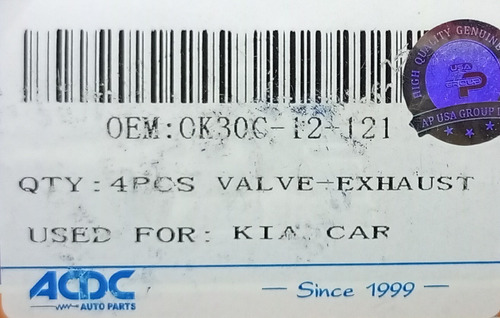 Valvula Escape Kia Rio 1.3 (precio Unitario) Acdc 312121 Foto 3