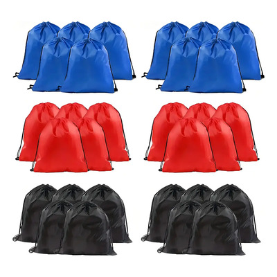 Paquete De 30 Mochilas Con Cordón A Granel - Bolsas Impermeables De Nylon Con Cincha Para La Escuela, El Gimnasio, Paquetes De Atención A Personas Sin Hogar (3 Colores) | Envío gratis