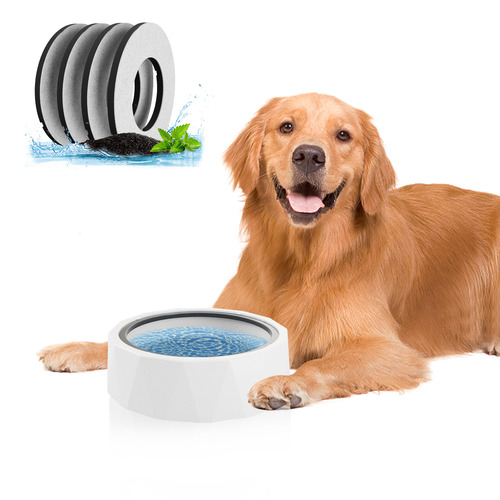 Plato Bebedero Antiderrame De Agua Mascotas - Perros Y Gatos Color Blanco