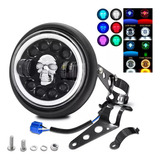 7'' Faro Led Rgb Luces Para Moto Universal+carcasa Y Soporte