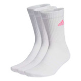 Meias adidas Cano Alto Logo 3p - Bco/rosa