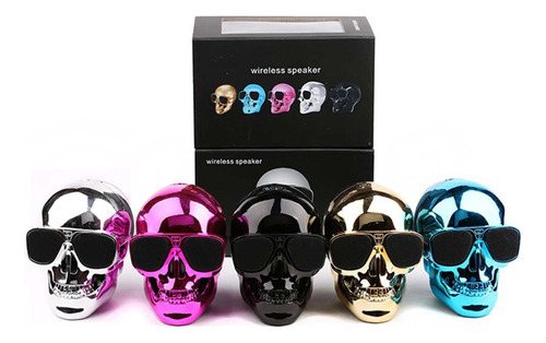 Bocina Bluetooth Con Calavera Galvanizada