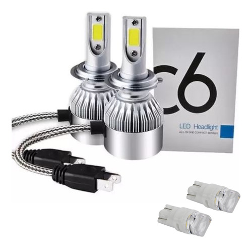 Par Super Led Mini 3800lm H1 H7 H4 H11  6500k + Brinde 