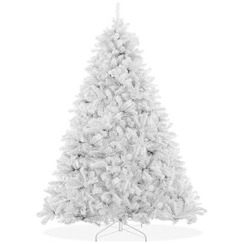 Árbol De Navidad Artificial De Abeto Blanco De 7,5 Pies Con 