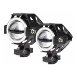 Kit Faros Proyector Lupa Cree Led Auxiliar Moto U7 Ojo Angel