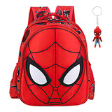 Mochila Escolar Para Niños De Spider-man Con Llavero