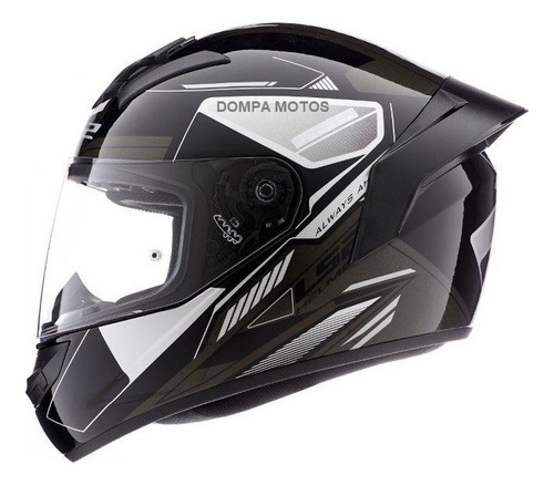 Casco Integral Ls2 352 Beta Spoiler Negro Calle Navi Dompa 