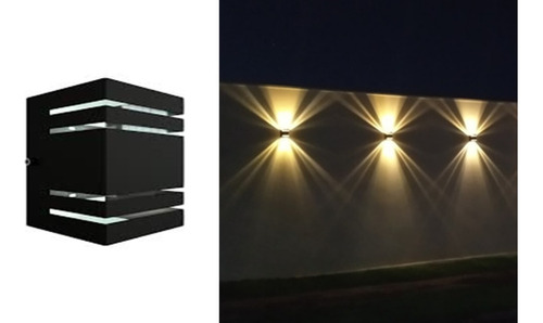 Arandela 2 Focos Parede Muro Externa + Led 7w Incluso