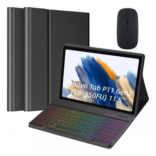 Funda,teclado Iluminado Ñ,mouse Para Lenovo Tab P11 Gen 2