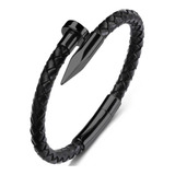 Pulsera De Cuero Black Space Hombre Caballeros Moda 2021