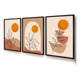 Quadro Decorativo Trio Sol Plantas E Formas Escritório 60x90