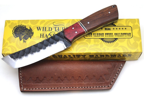 Cuchillo Wild Turkey Hecho A Mano Full Tang Hoja Acero Fija