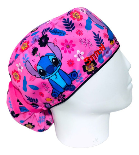 Gorro Quirúrgico Mujer + Lanyard Stitch Flores Fucsia