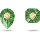 Pendientes Swarovski Numina, Verde, Baño Tono Oro