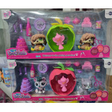 4pack Little Petshop Cumpleaños Doggies 5cm Aprox