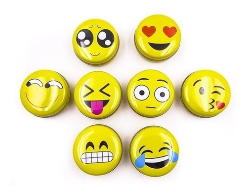 Latas Emoji Redondas  6,5 X 3cm