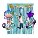 Espectacular Kit De Cumpleaños / Globos Modelo Sirena