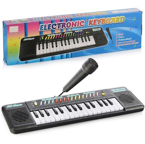 Piano Teclado  Musical Infantil Microfone Eléctrico Karaoke