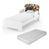 Cama Infantil Montessoriana Meninos Herois Com Colchão Grade