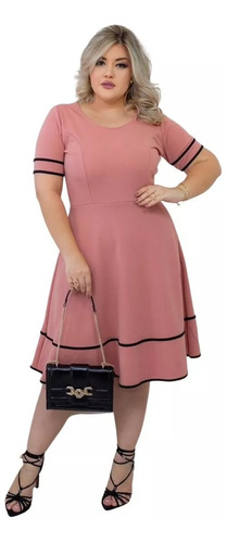 Vestidos Roupas Evangélicas Plus Size Festas Midi Tubinho