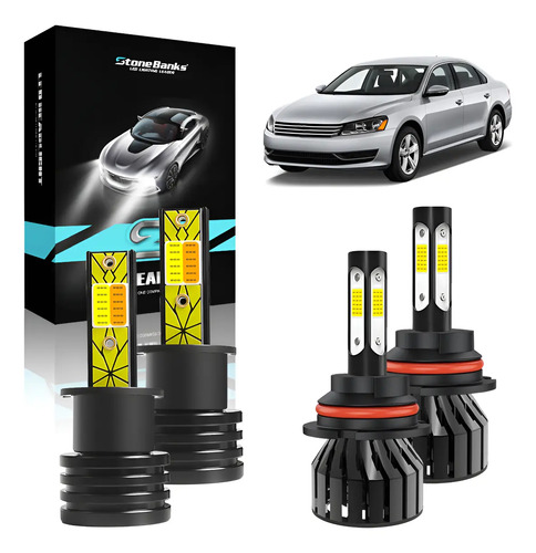 Kit De Faros Led Para Auto Luz Alta Y Baja 9007 Y Niabla H3