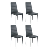 Silla Living Comedor Cocina Set X4 Reforzada Tapizada Niviko