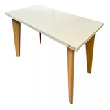 Mesa Ratona Nordica Rectangular Blanca Roble Moderna