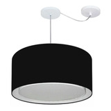 Lustre C/ Desvio De Centro Md-4315 Cupula Tec 50x30cm Preto