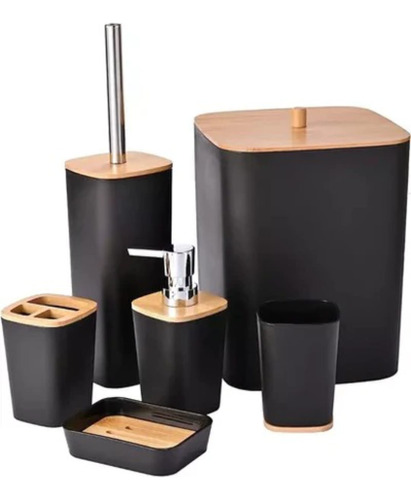 Set Accesorios Set De Baño 6 Piezas Inoxidable Cepillo Wc