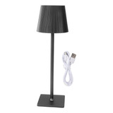 Lámpara De Mesa Led Inalámbrica Negra Negra Metal Touch Port