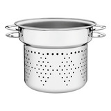 Cola Pasta Cozzi Acero Inox Tramontina Solar 24cm Con Asas Color Plateado