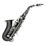 Saxofón Soprano En Sib, Saxo De Latón, Material Negro Niquel