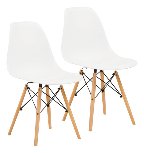 Set X 2 Sillas Comedor Tipo Eames Minimalistas Reforzadas