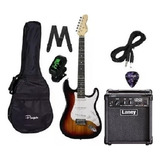 Super Combo Kit Pack Guitarra Electrica Stratocaster Colores