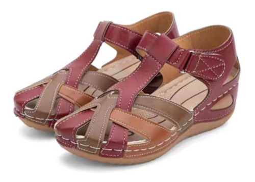 Sandalias Ortopédicas Mujer Zapatos Retro Redondo Dedo