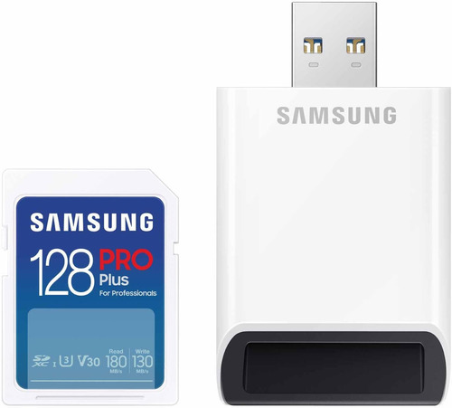 Tarjeta Memoria Sd Samsung Pro Plus Lector Usb 128gb 180mb/s