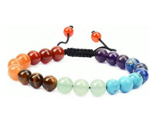 Pulsera Piedra Natural 7 Chakras Ajustable 8mm