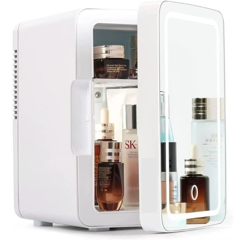 Mini Refrigerador Con Espejo Skincare 8 Litros Frio Y Calor