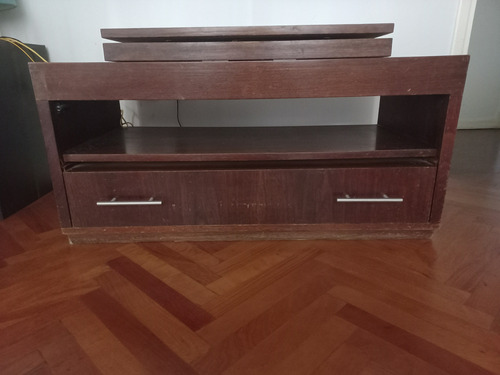 Mesa De Tv De Madera Maciza Con Bandeja Giratoria