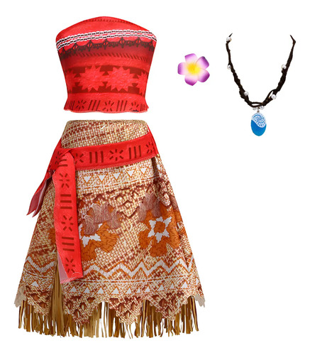 Disfraz De Moana Vestido De Princesa Moana Con Collar