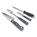 Juego Boker Arbolito 4pzas Cuchillo Hoja 20cm Chaira Trinche