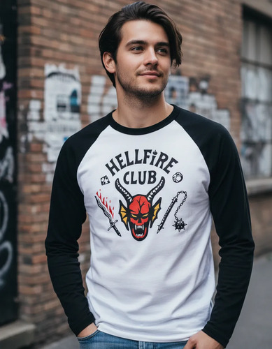 Playera De Manga Larga Con Estampado Hellfire Club Pareja | MercadoLibre
