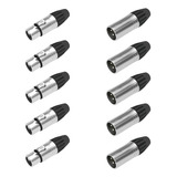 Seetronic Set De 10 Conectores Xlr Canon 3 Pin Metal