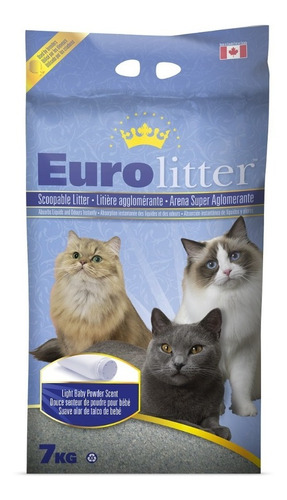 Arena Aglutinante Gatos Animal Pet 7kg Euro Litter