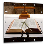 Reloj De Pared Con Impresión En 3d De La Biblia Abierta En E